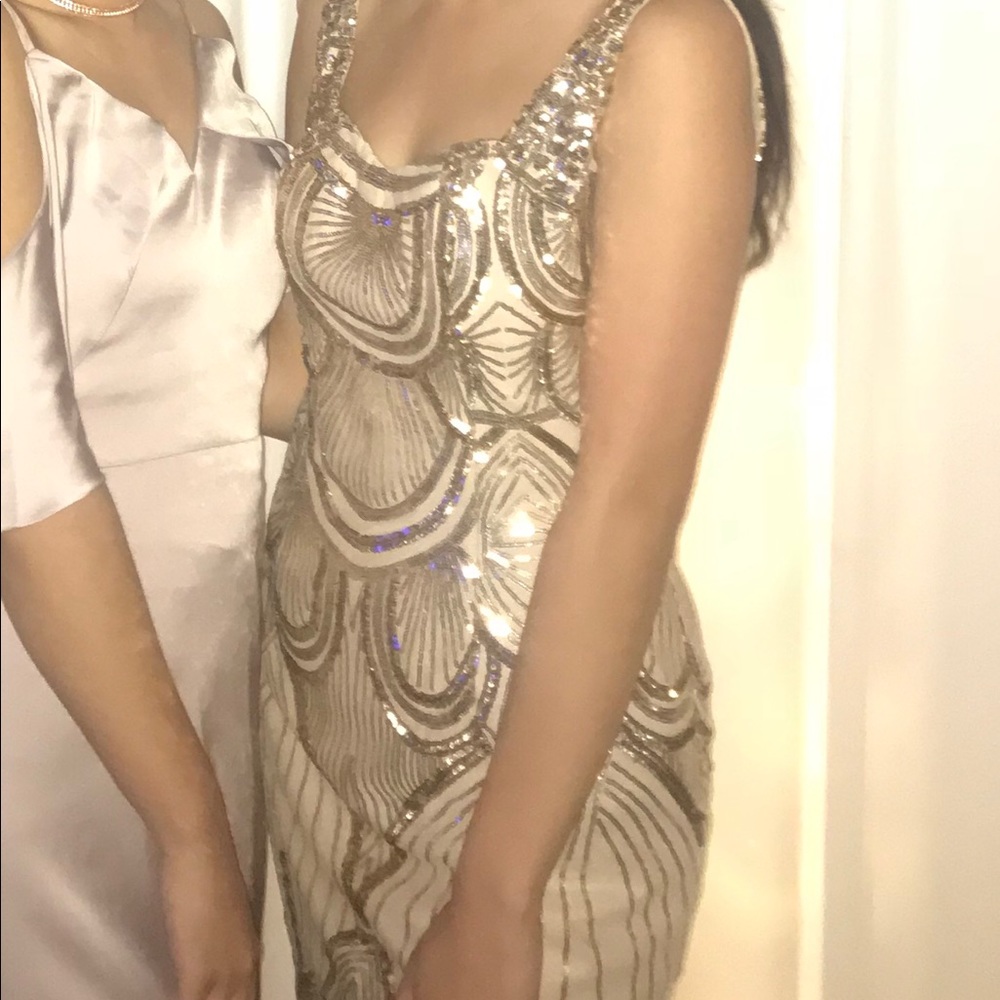 gold old hollywood detailed prom dress